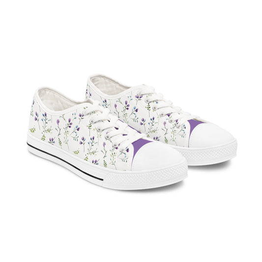 Lilac Wildflowers Women's Low Top Sneakers