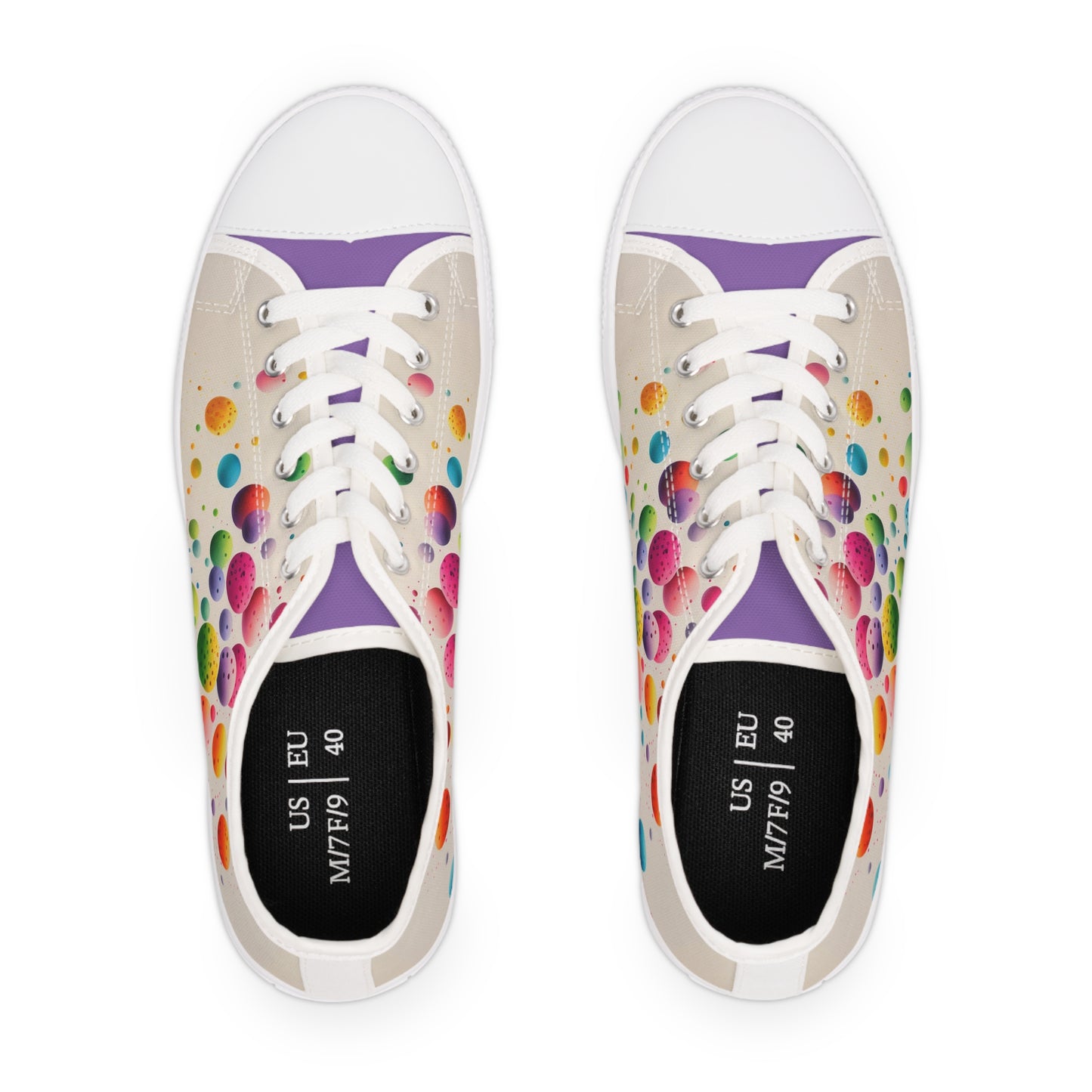 Multicolor Dots Women's Low Top Sneakers