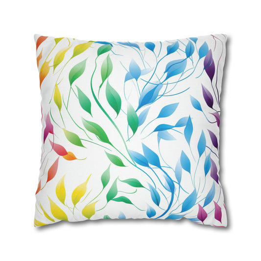 Rainbow Vines Square Pillow Case