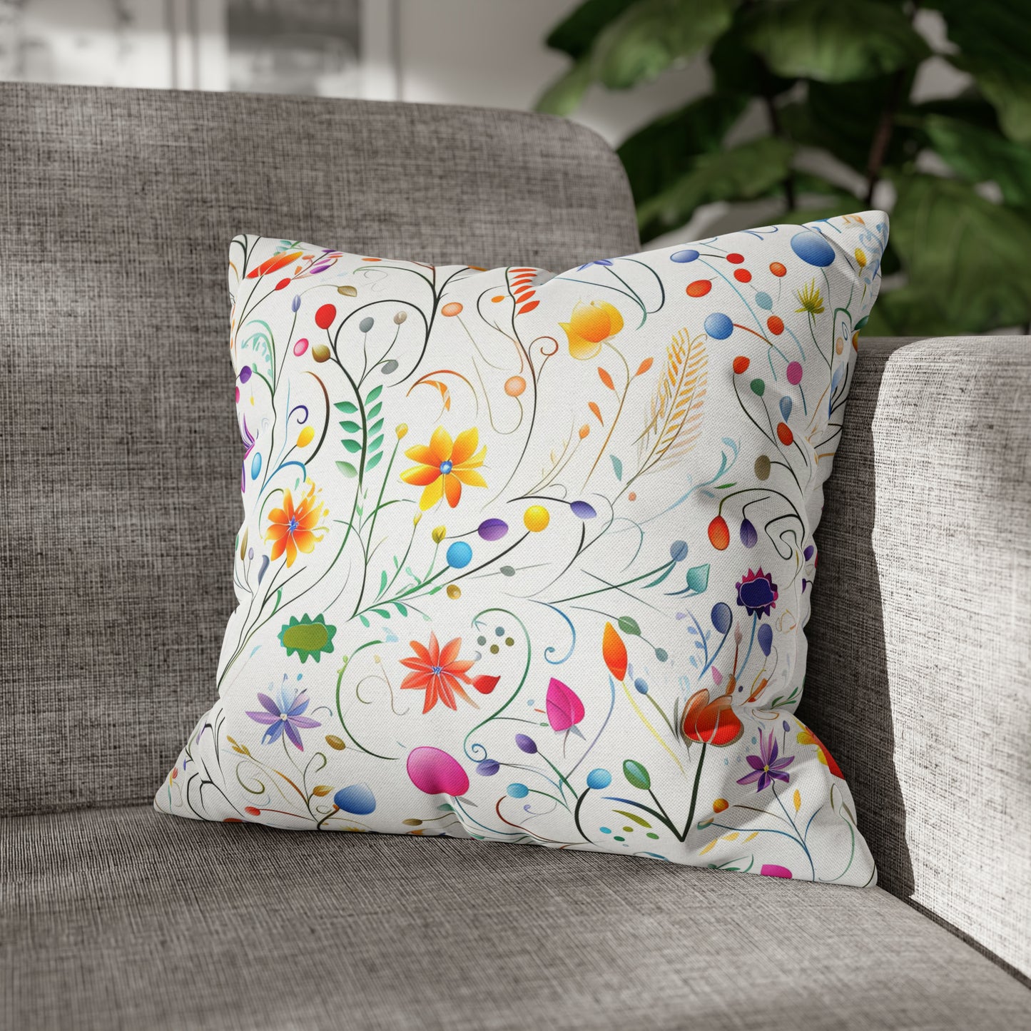 Fanciful Flower Fiesta Square Pillow Case