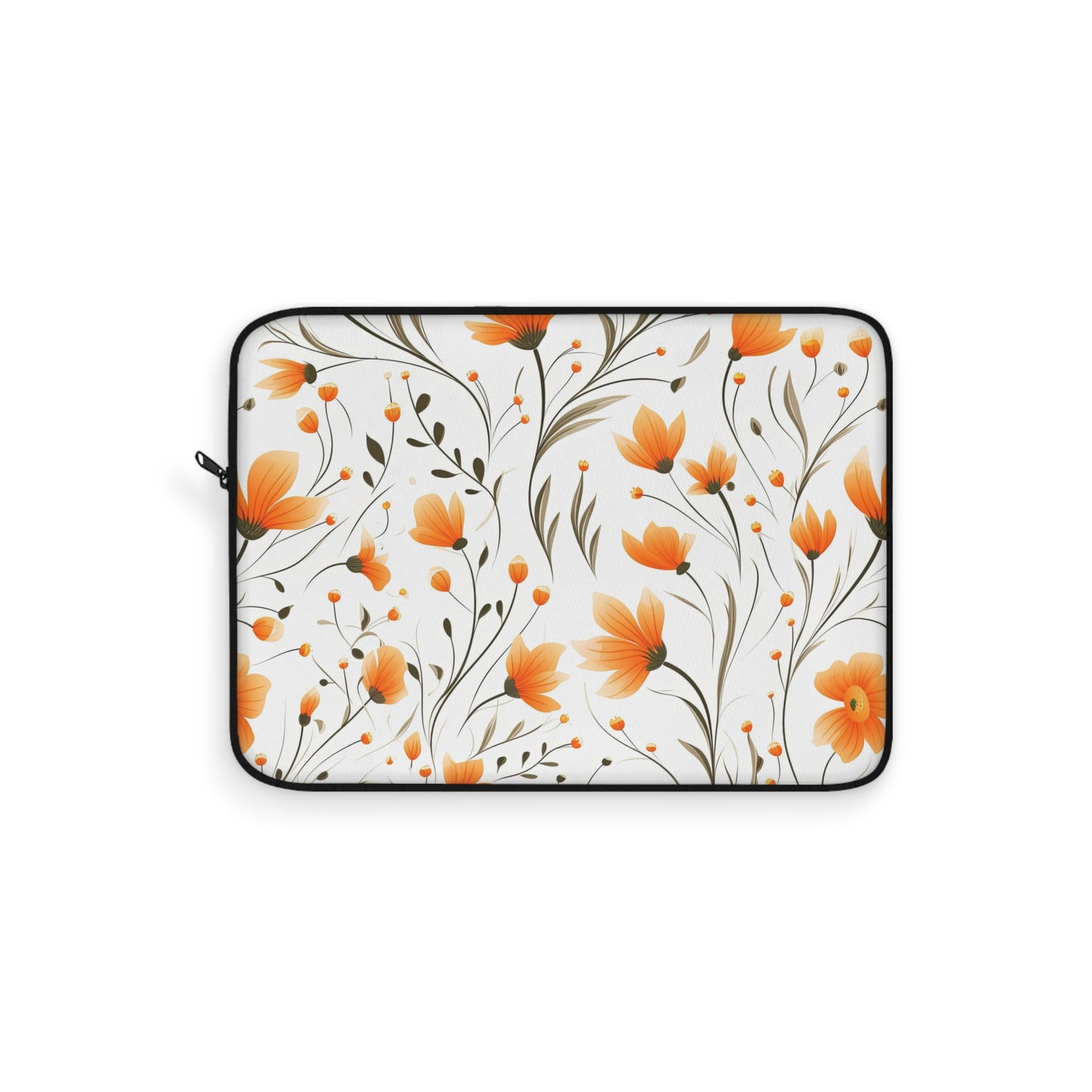 Orange Whimsy Wildflowers Laptop Case / Laptop Sleeve