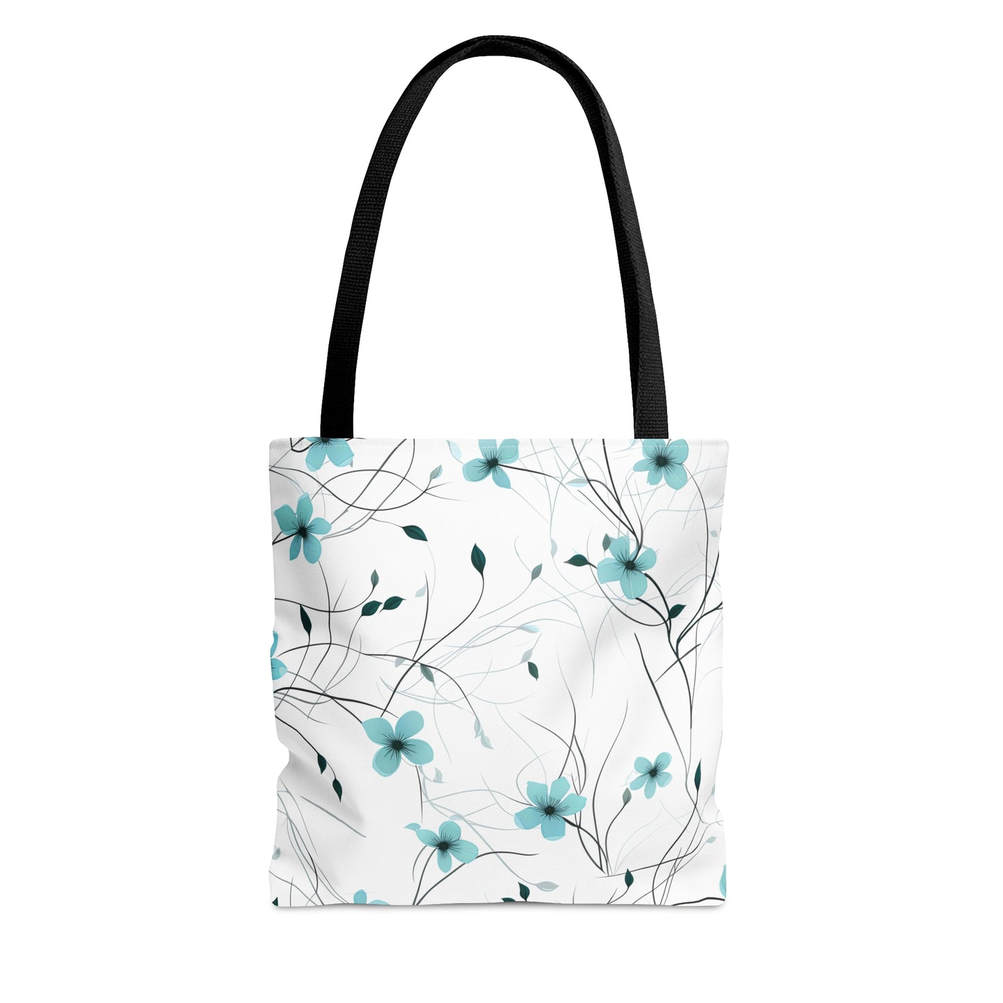 Cyan Whimsy Wildflowers Tote Bag