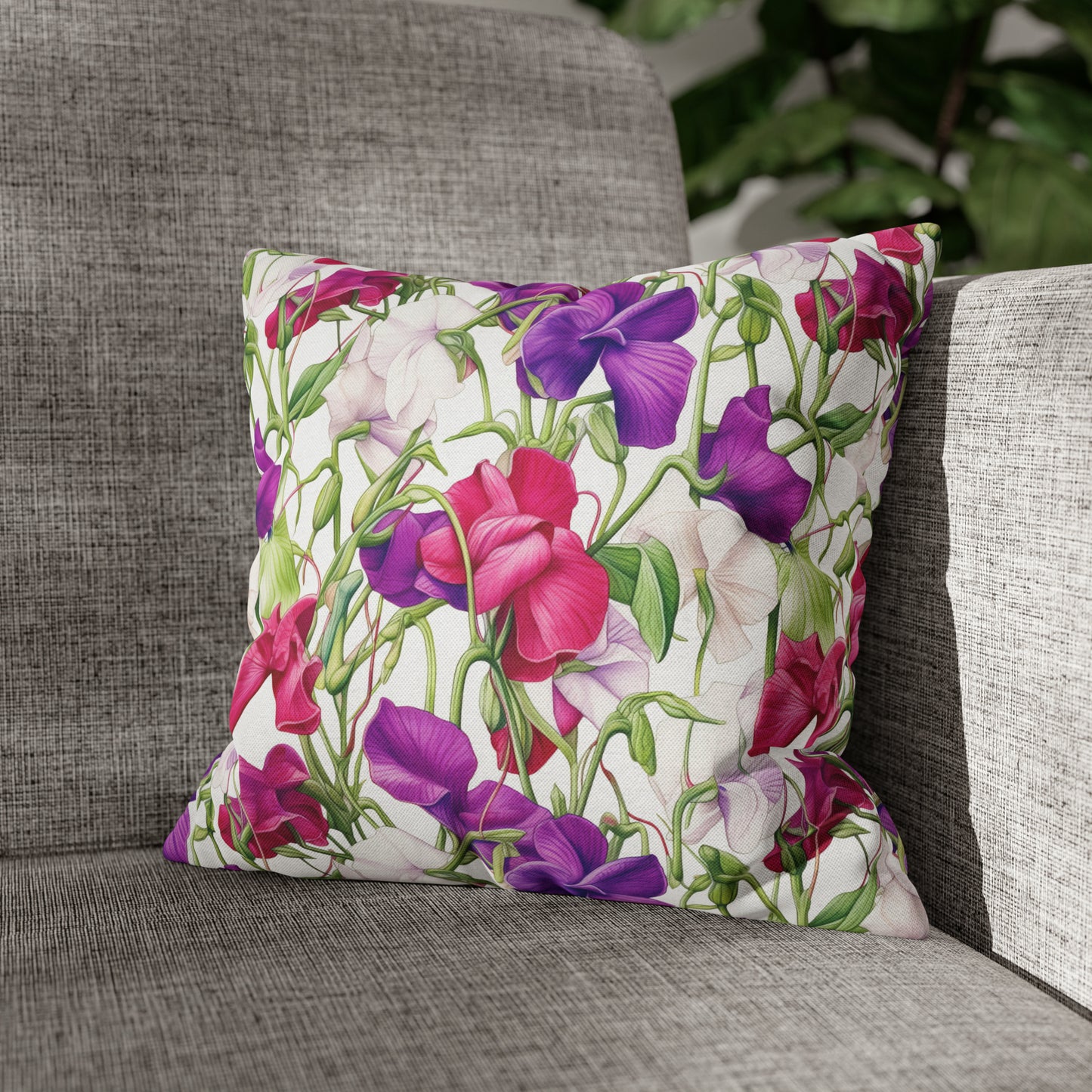 Sweetpeas Square Pillow Case