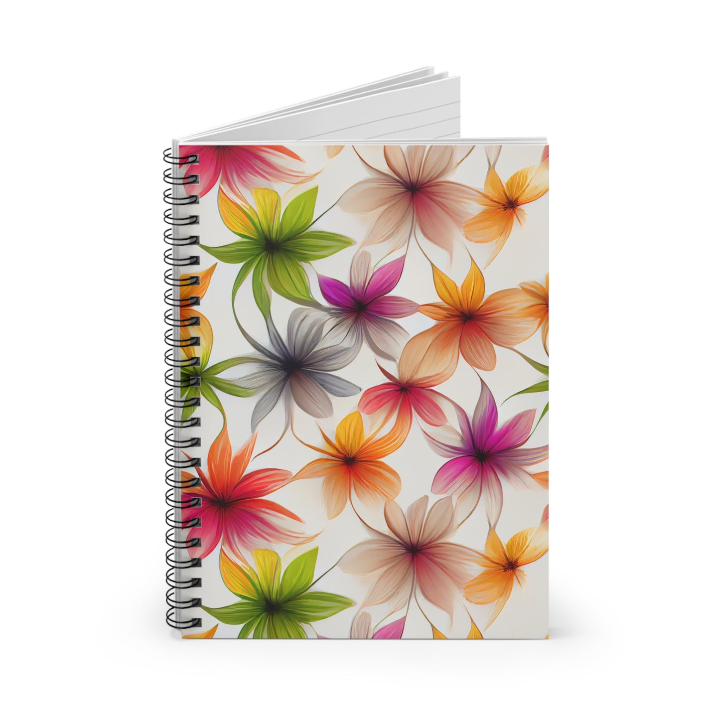 Multicolor Floral Spiral Notebook - Ruled Line