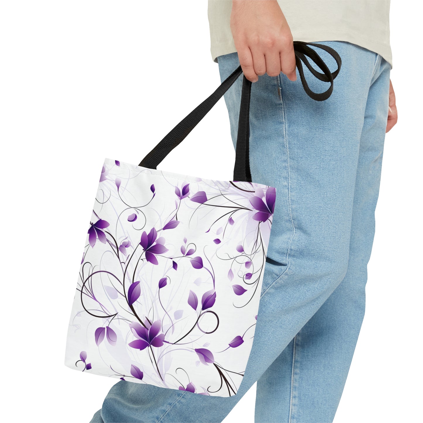 Purple Whimsy Wildflowers Tote Bag