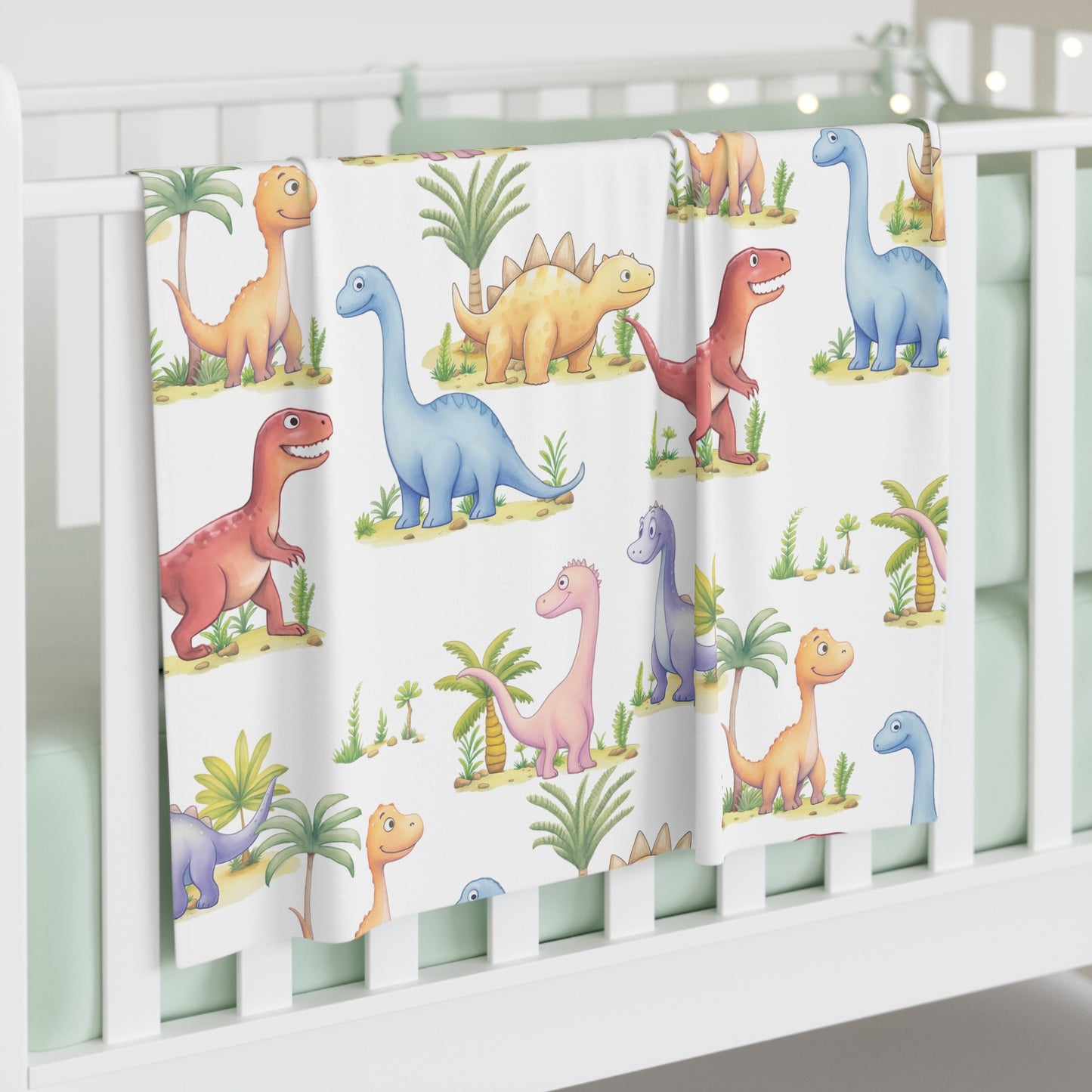 Dino Print Baby Swaddle Blanket