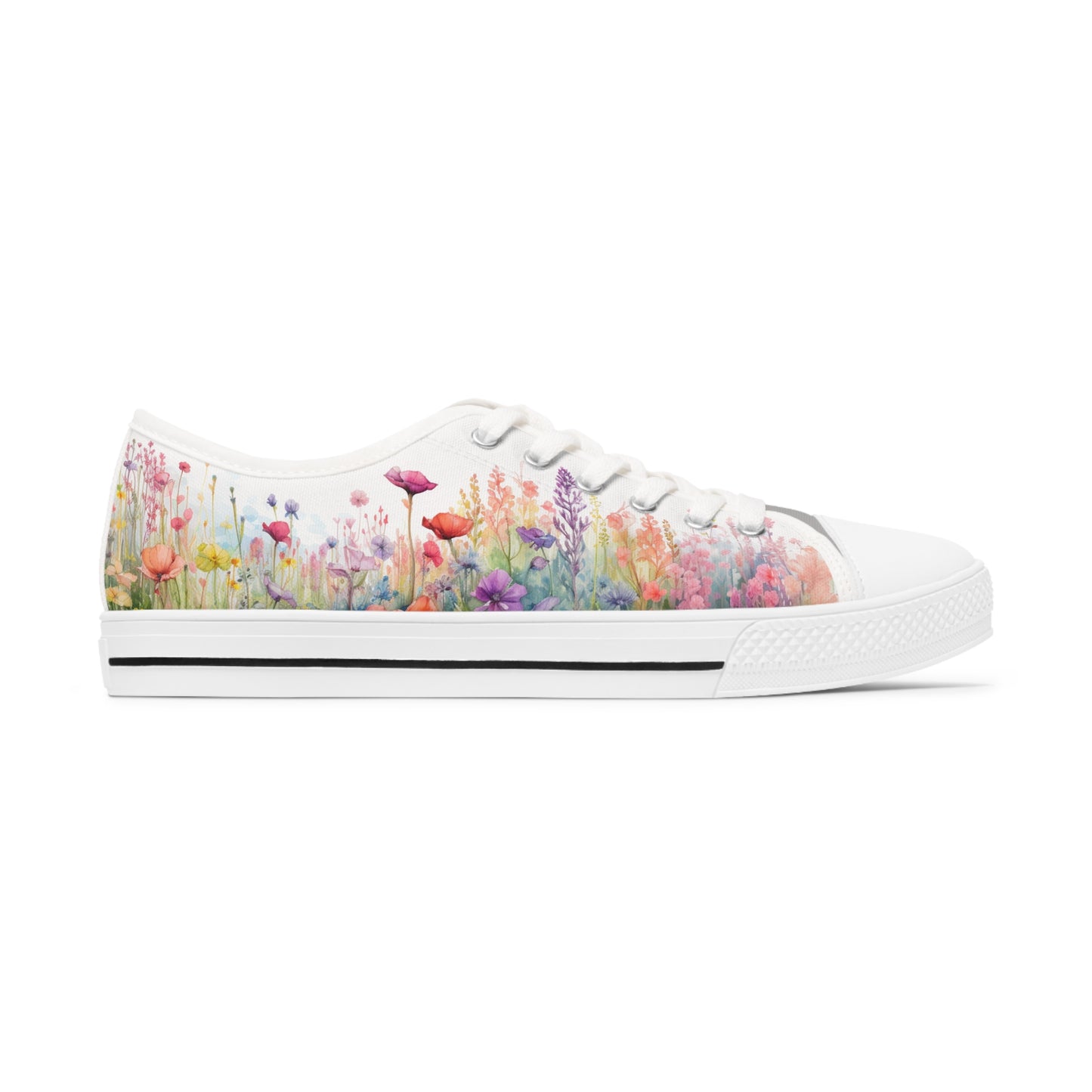 Meadow Wildflowers Women's Low Top Sneakers