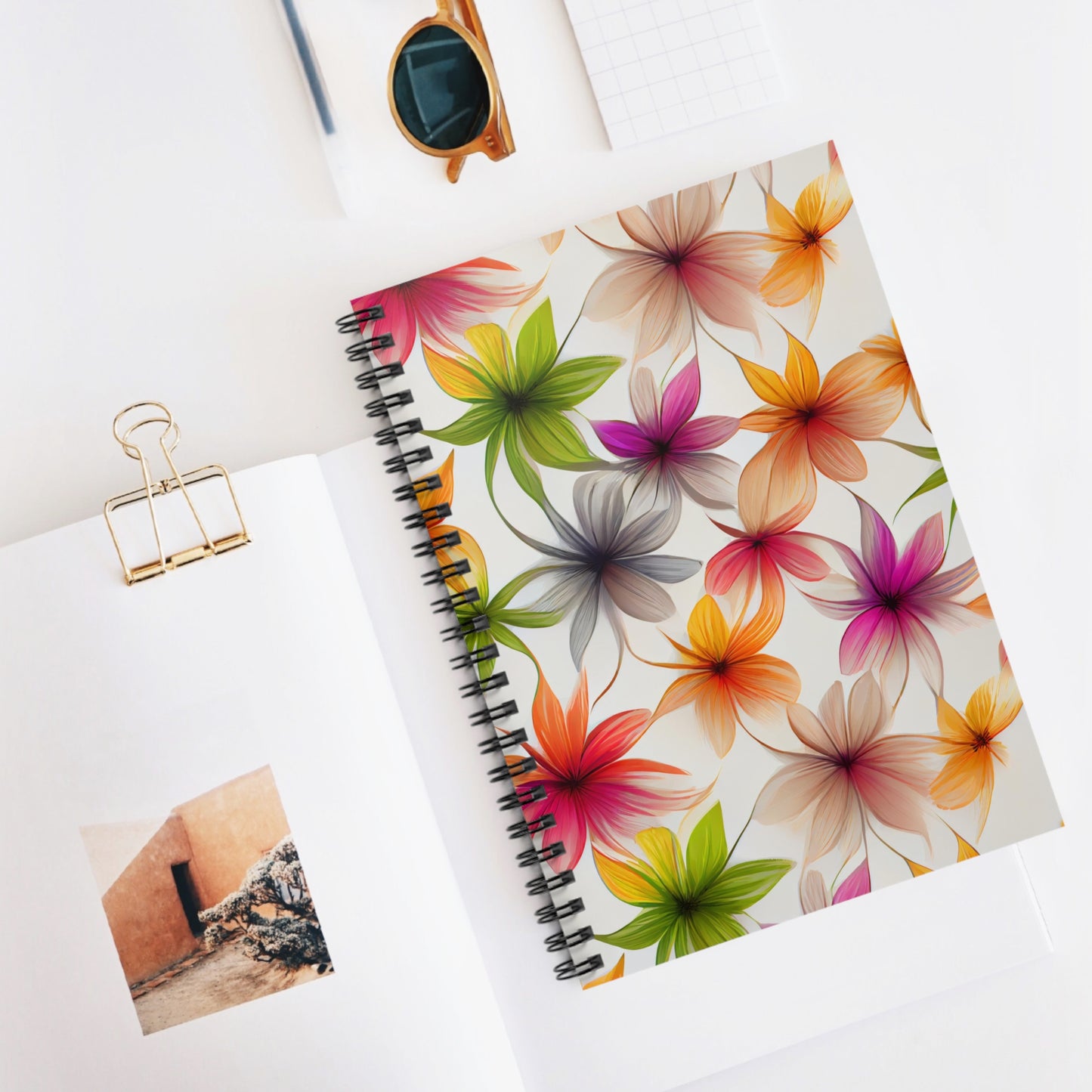 Multicolor Floral Spiral Notebook - Ruled Line