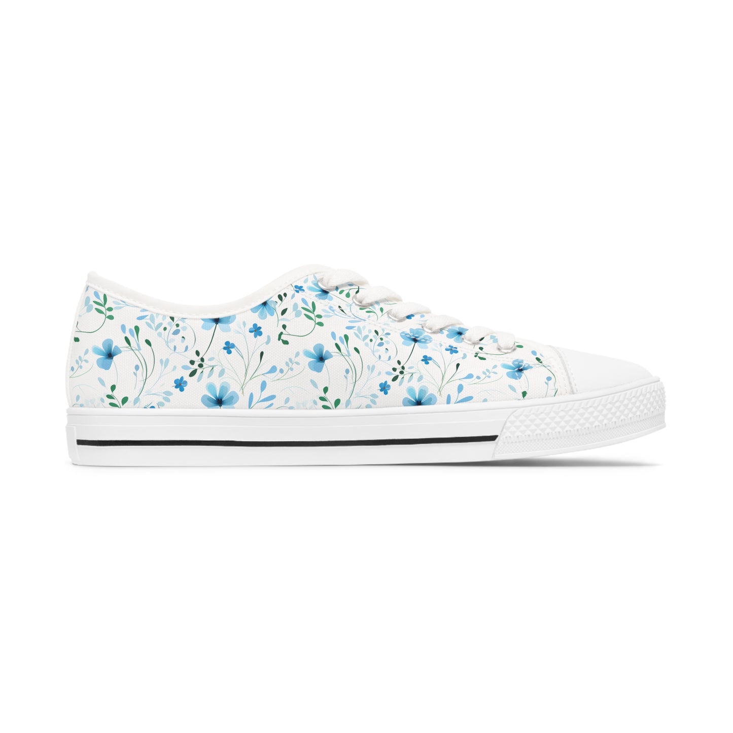 Sky Blue Wildflowers Women's Low Top Sneakers