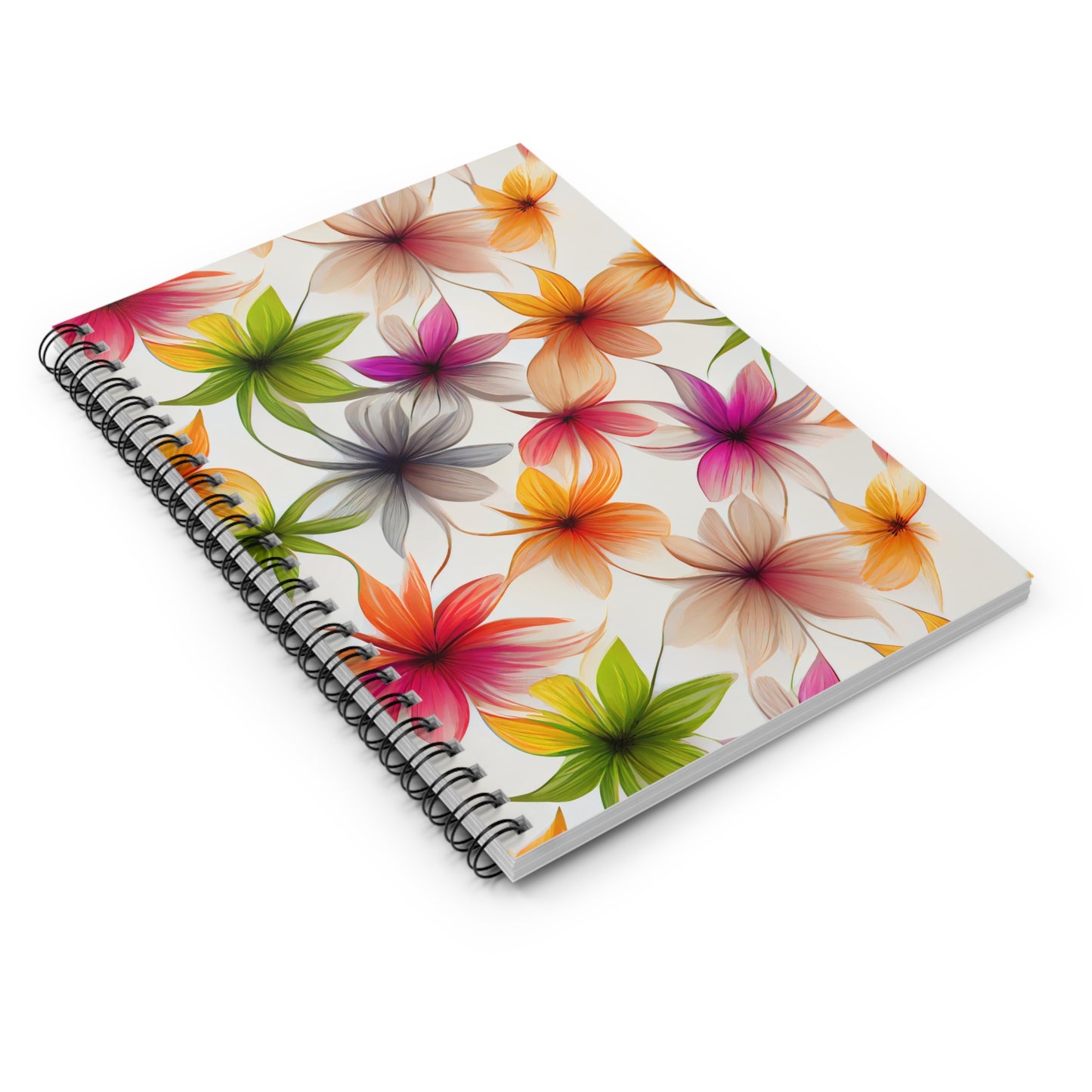 Multicolor Floral Spiral Notebook - Ruled Line