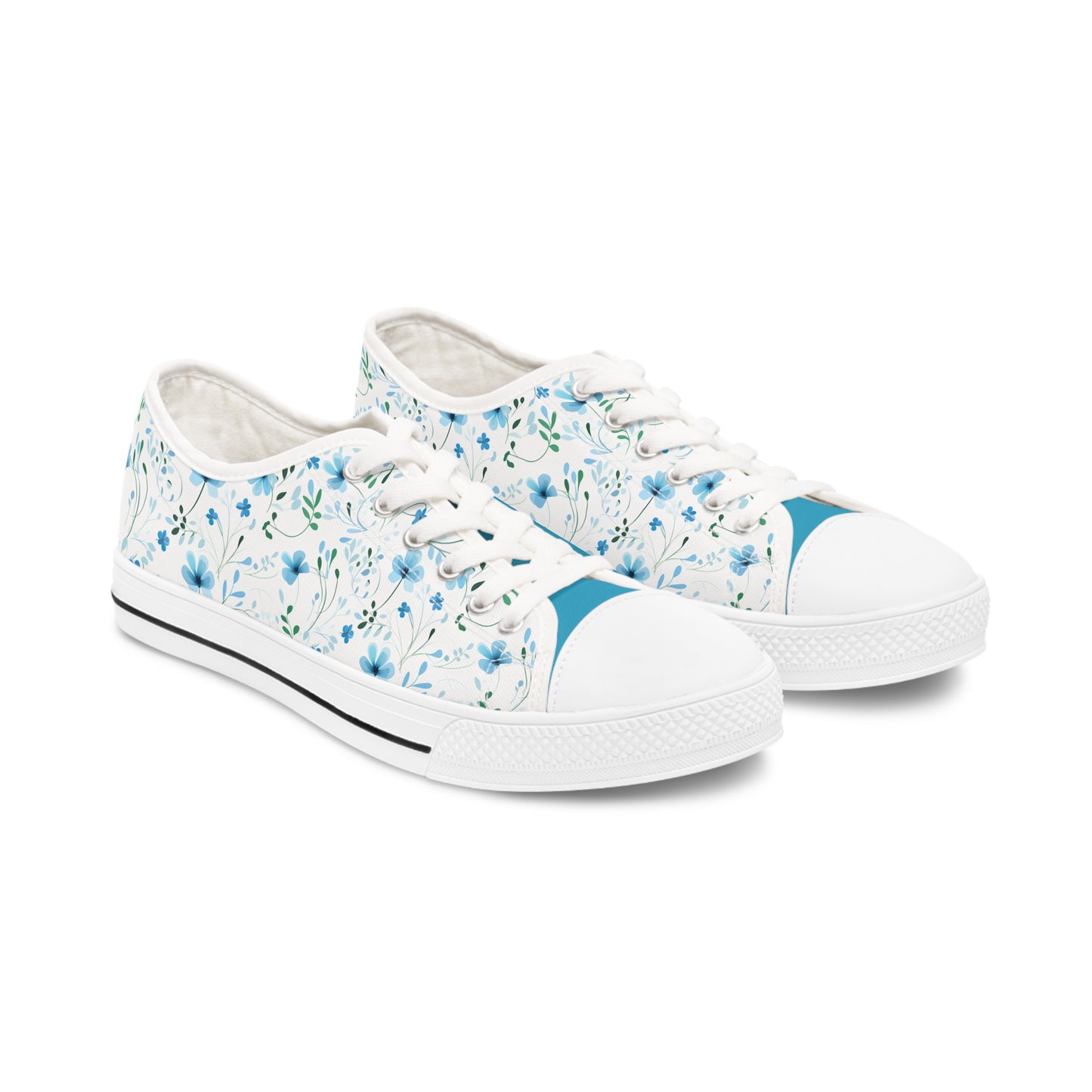 Sky Blue Wildflowers Women's Low Top Sneakers