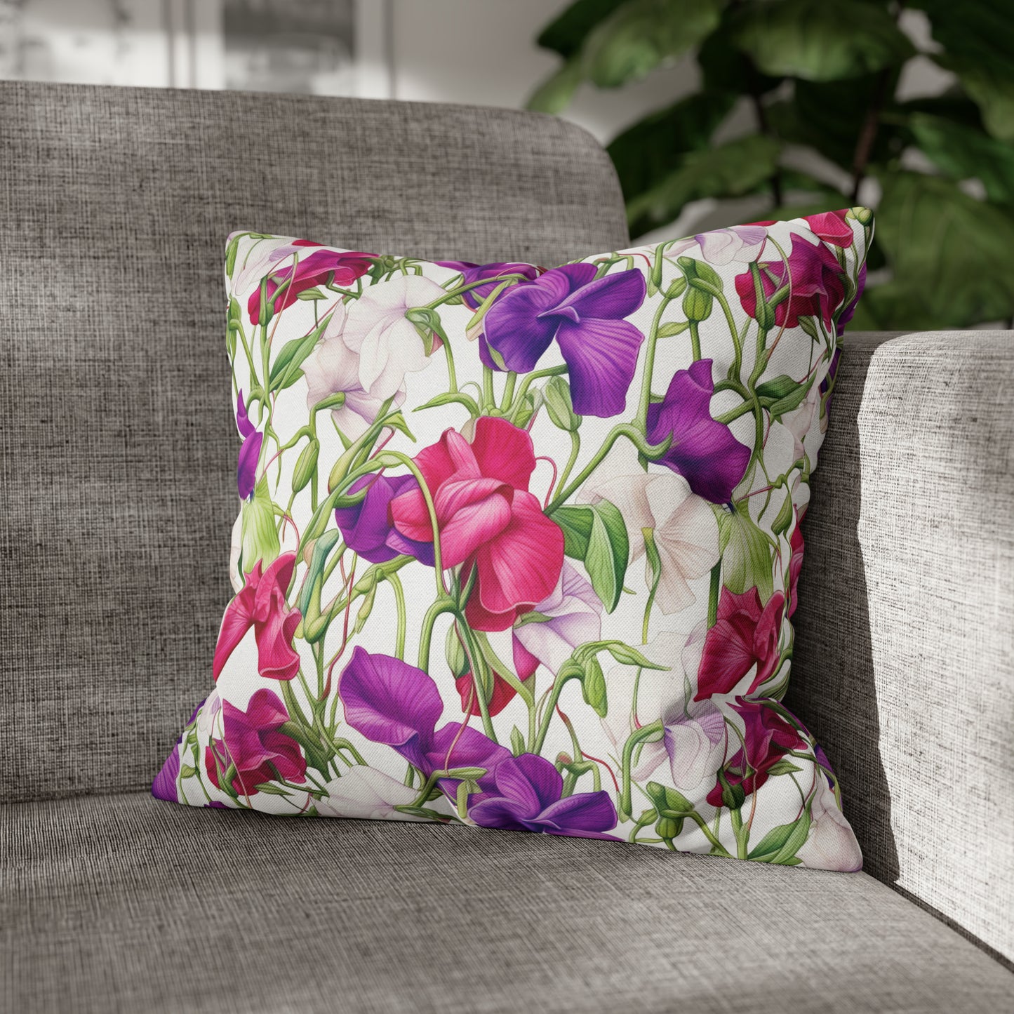 Sweetpeas Square Pillow Case