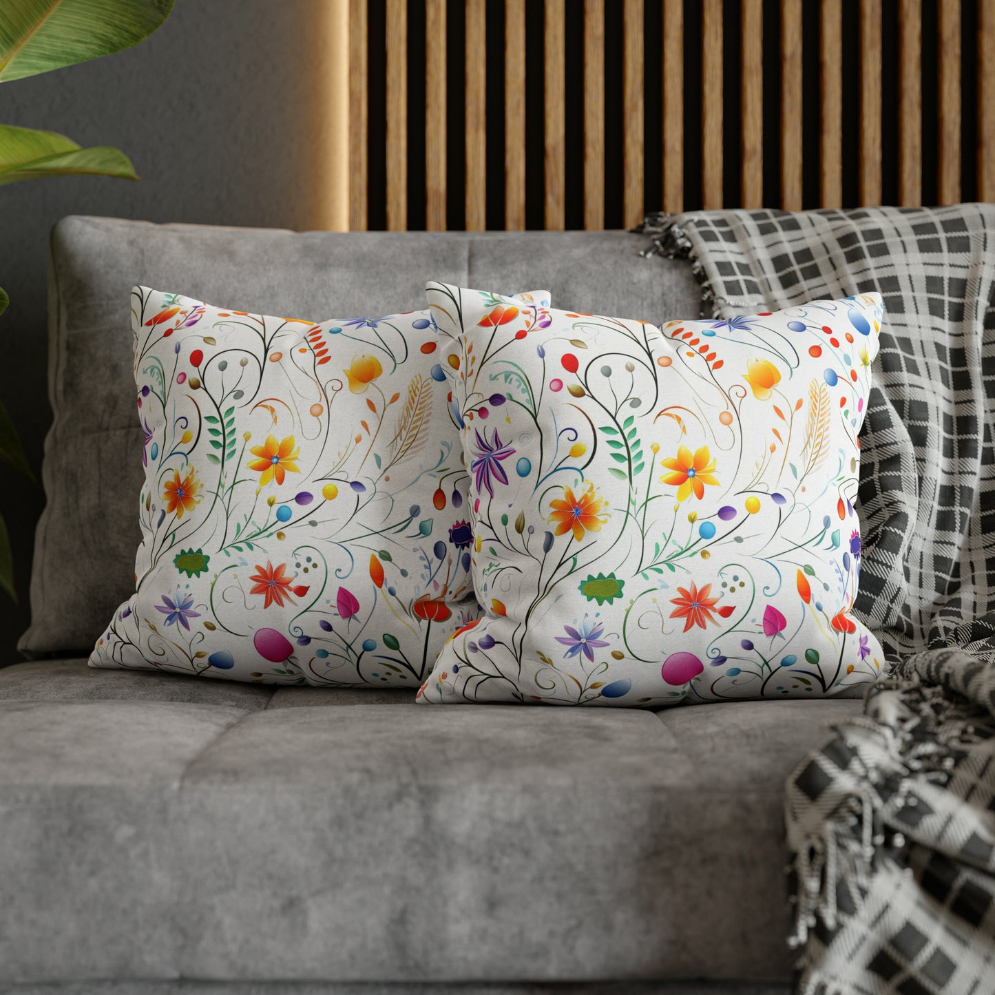 Fanciful Flower Fiesta Square Pillow Case