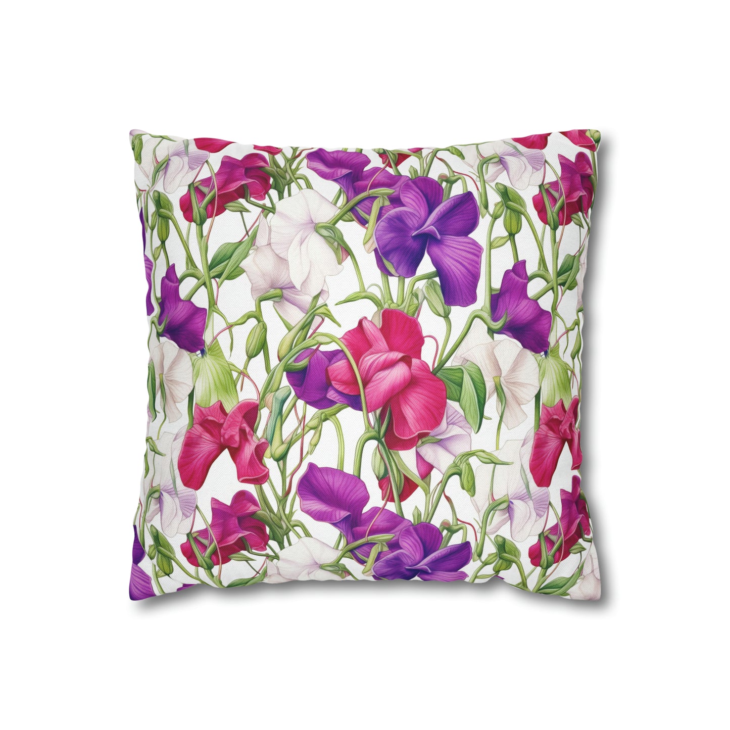 Sweetpeas Square Pillow Case