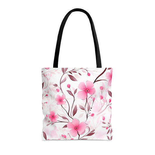 Pink Whimsy Wildflowers Tote Bag