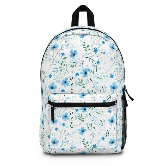 Dainty Sky Blue Wildflowers Backpack