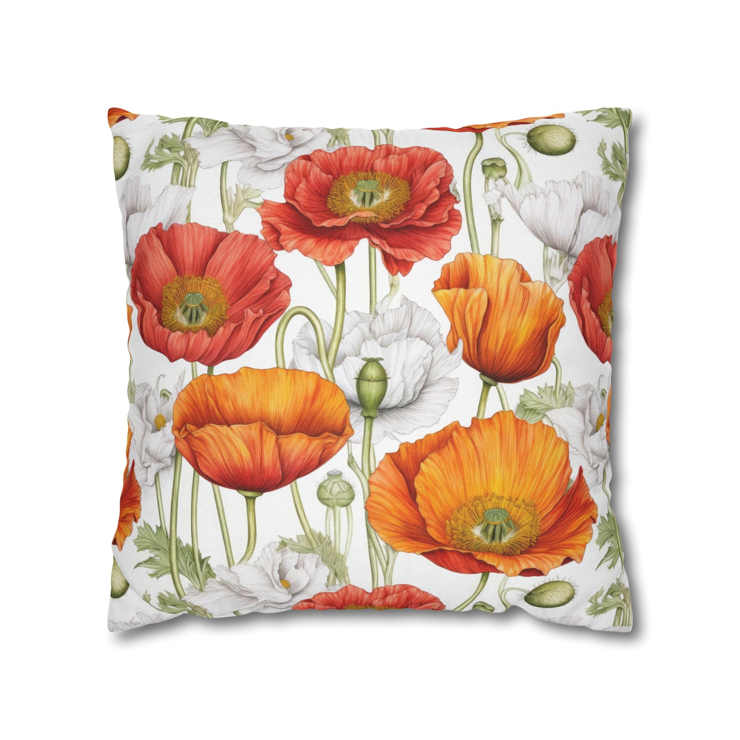 Poppies Square Pillow Case