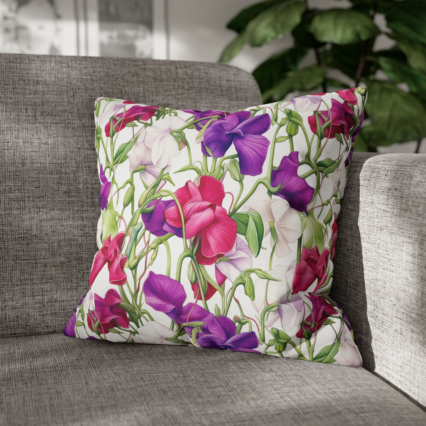 Sweetpeas Square Pillow Case