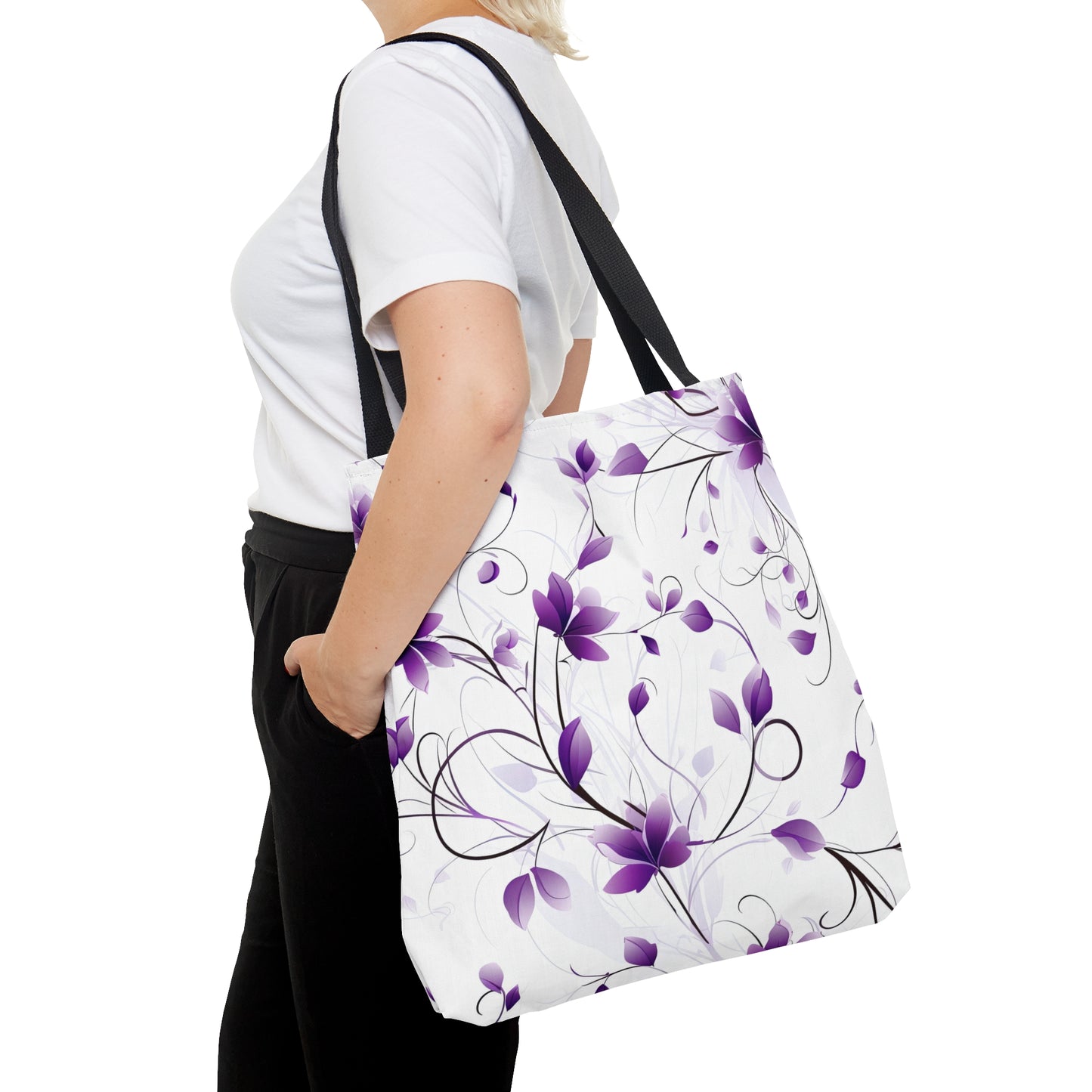 Purple Whimsy Wildflowers Tote Bag