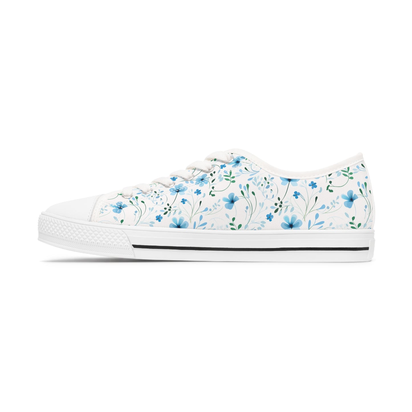 Sky Blue Wildflowers Women's Low Top Sneakers