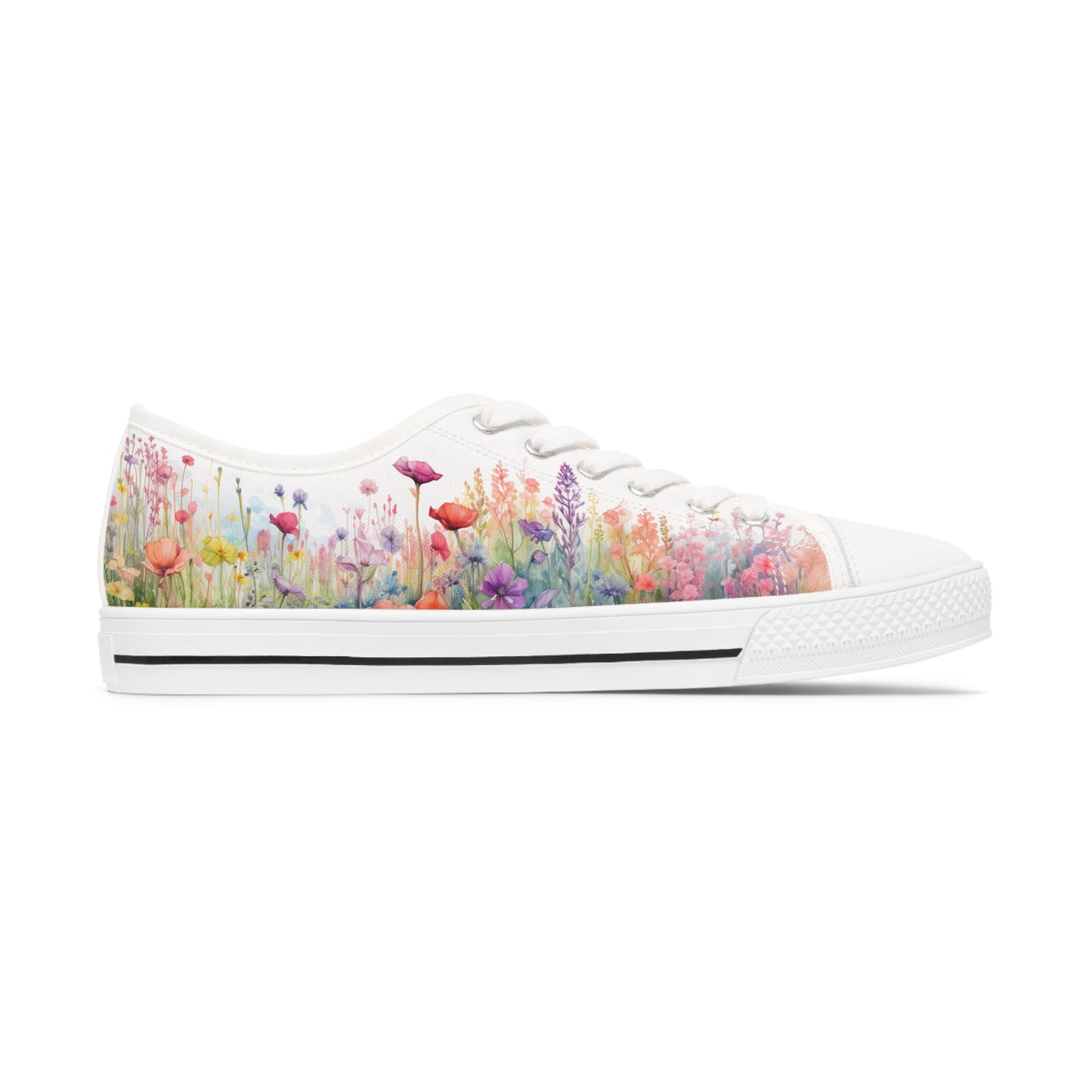 Meadow Wildflowers Women's Low Top Sneakers