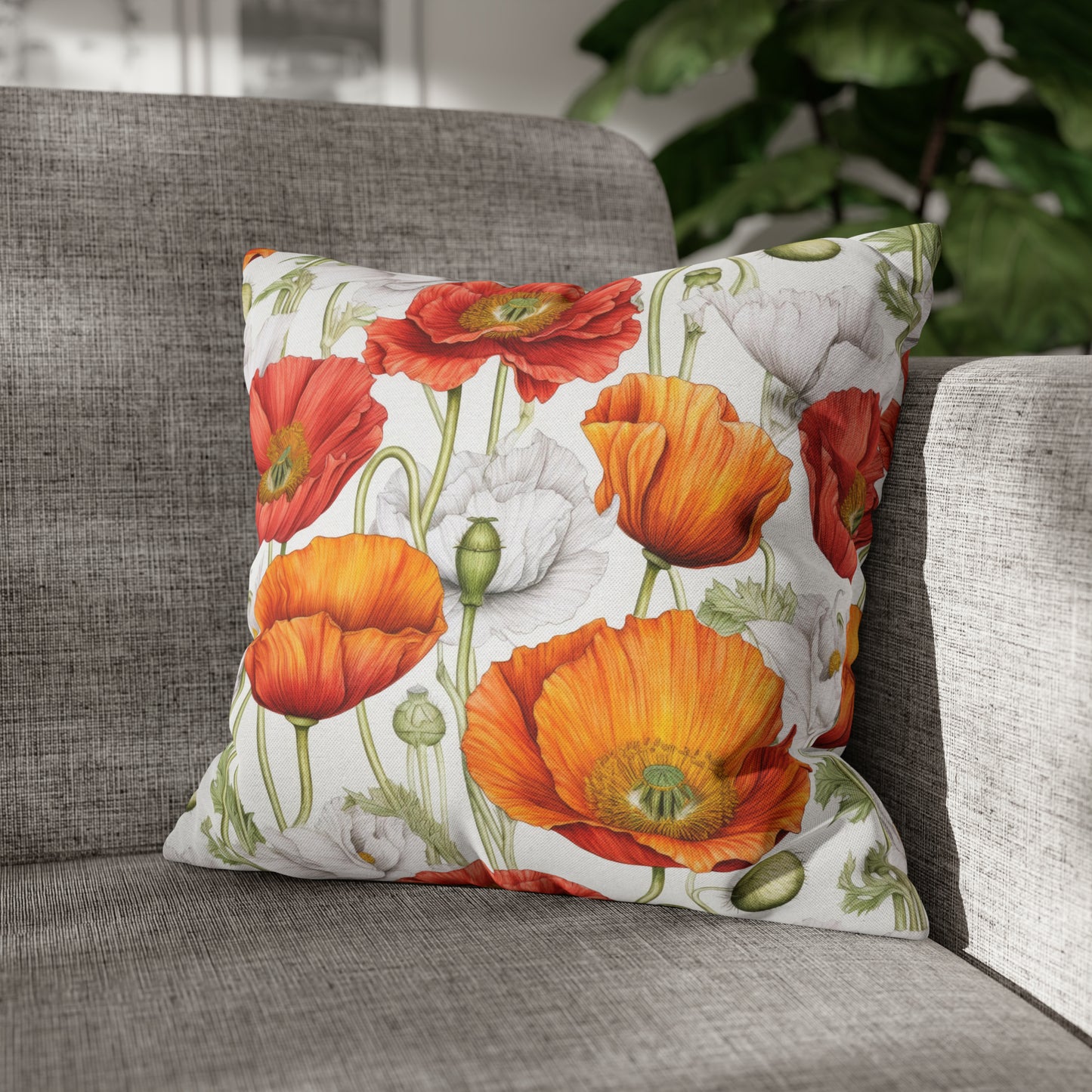 Poppies Square Pillow Case