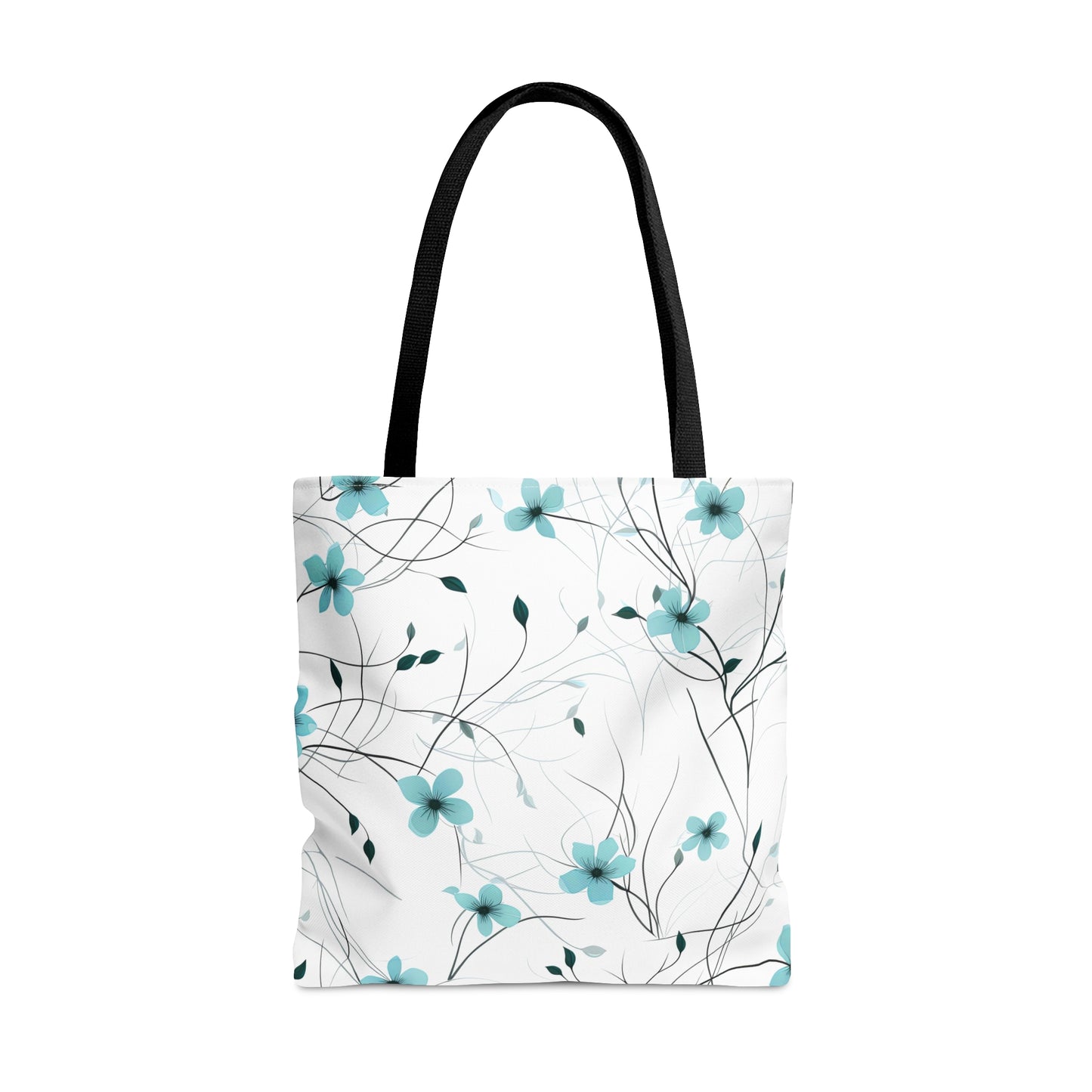 Cyan Whimsy Wildflowers Tote Bag