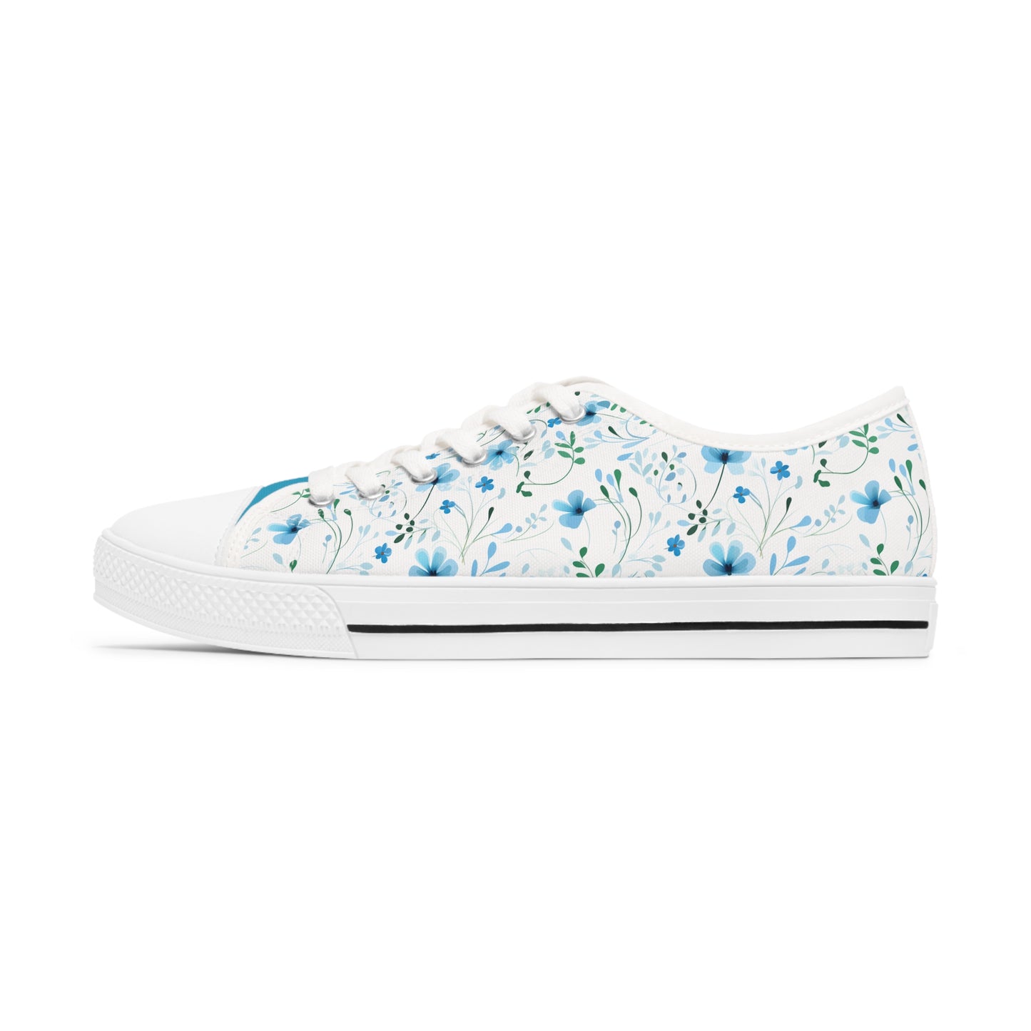 Sky Blue Wildflowers Women's Low Top Sneakers