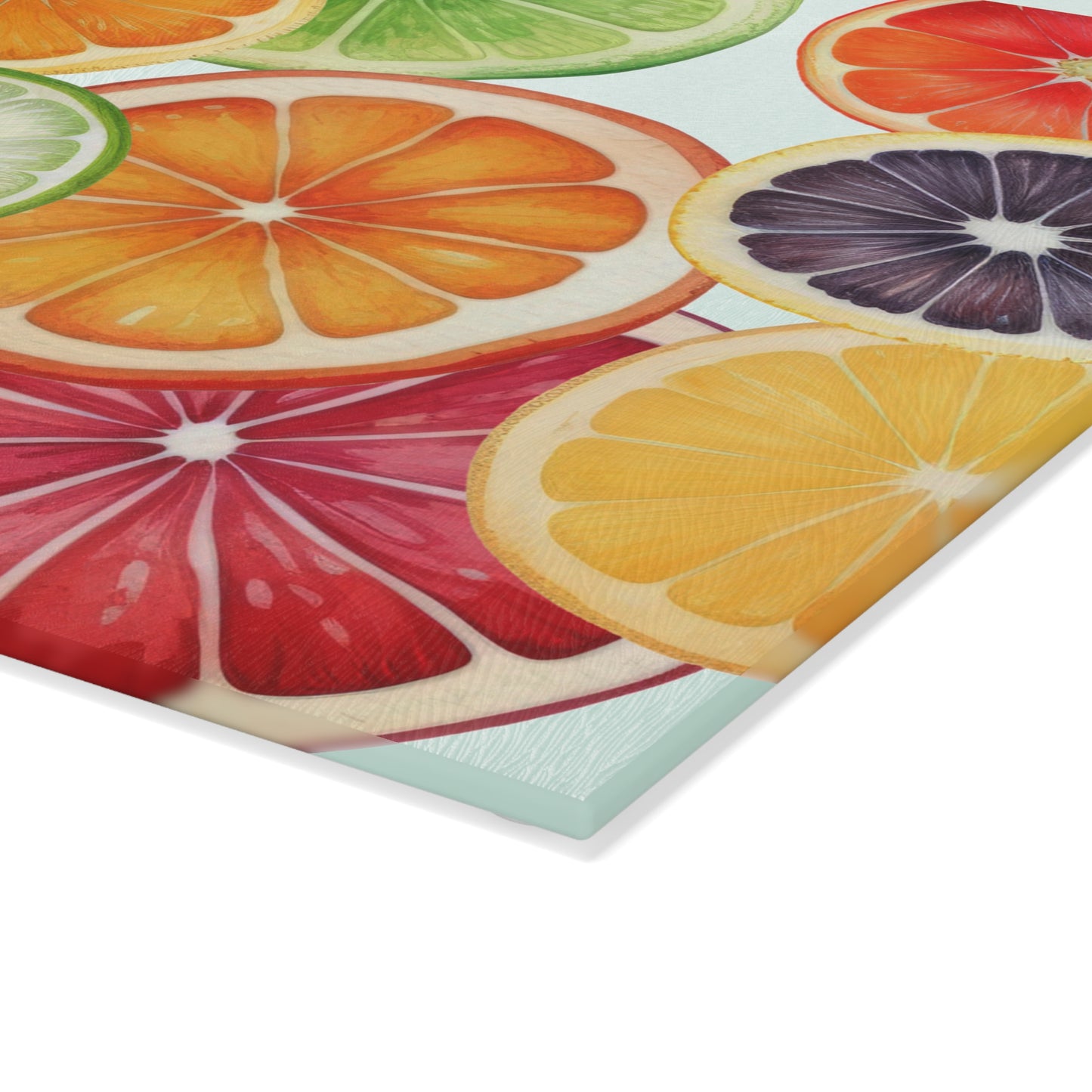 Fruit Slices Glass Cutting Board