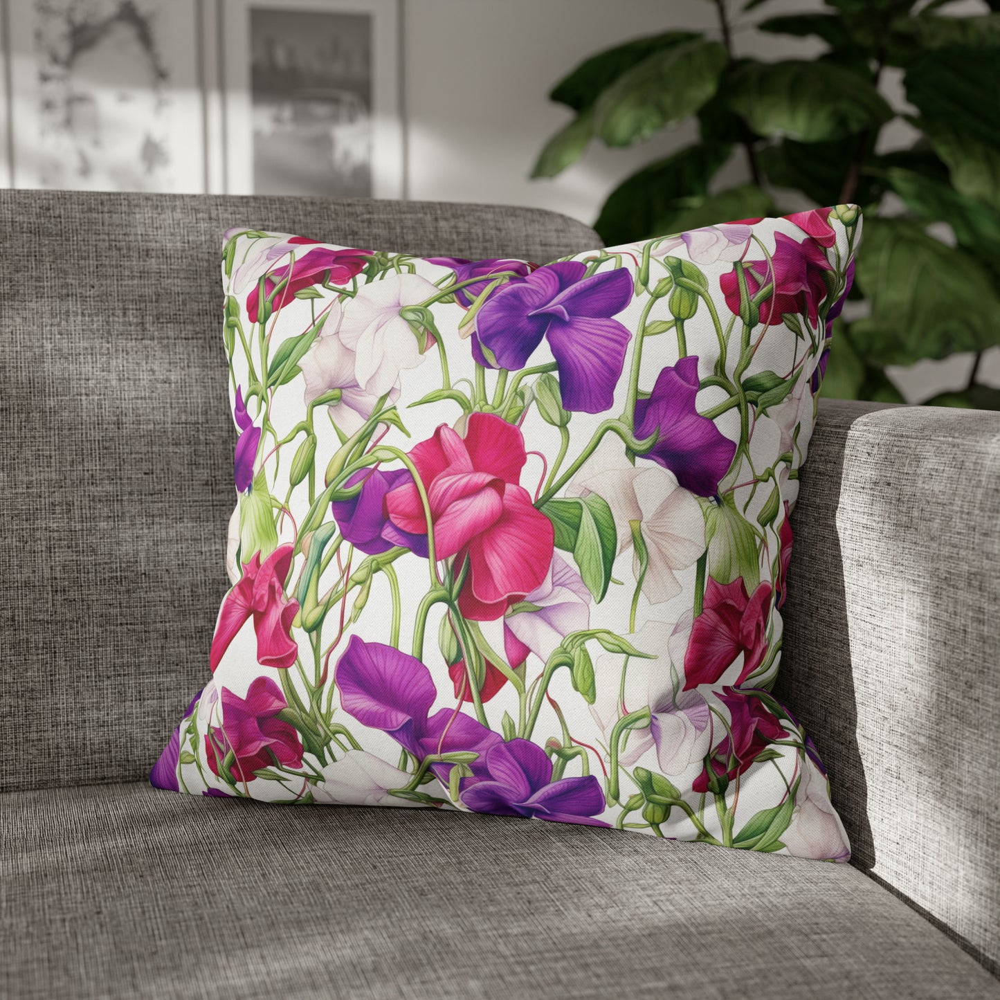 Sweetpeas Square Pillow Case