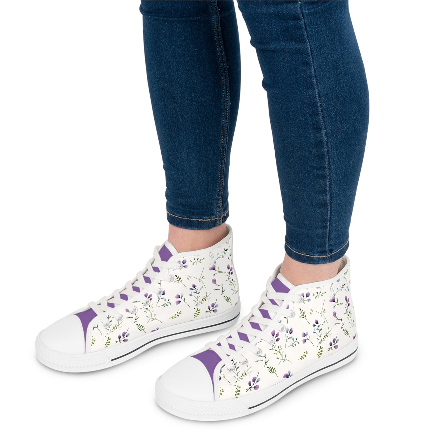 Lilac Wildflowers Women's High Top Sneakers