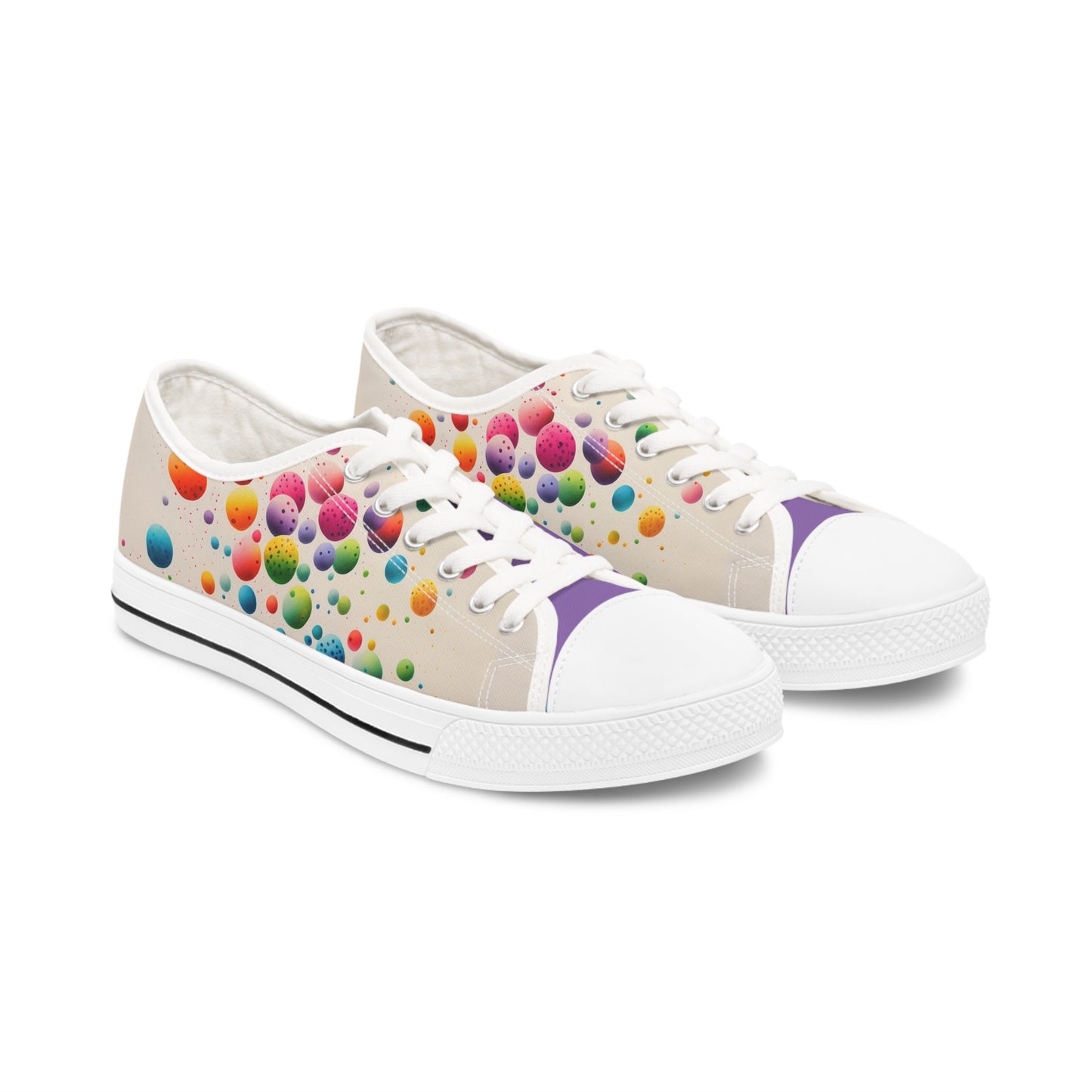 Multicolor Dots Women's Low Top Sneakers